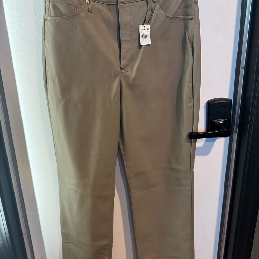 Express tan leather pants